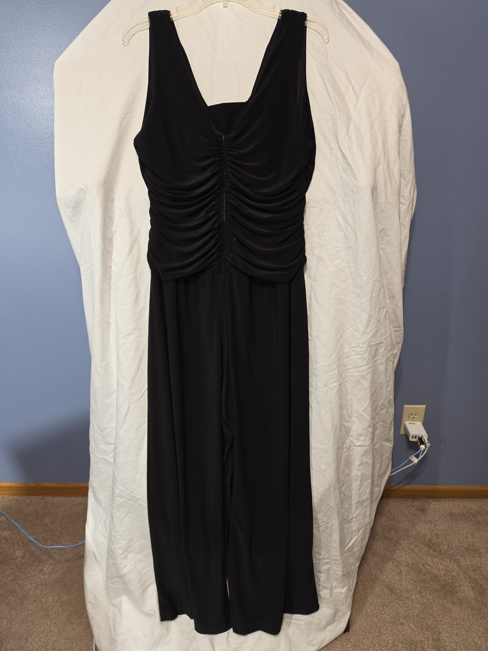 R&M Richards Black Ruched Sleeveless Jumper Size 16